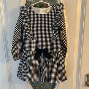 Black and White Gingham Dress with Bow